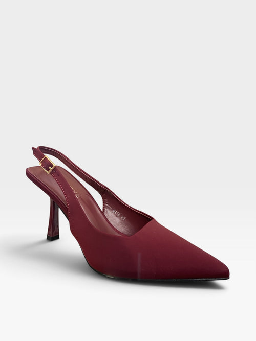 Décolleté Slingback Bordeaux a Punta con Tacco