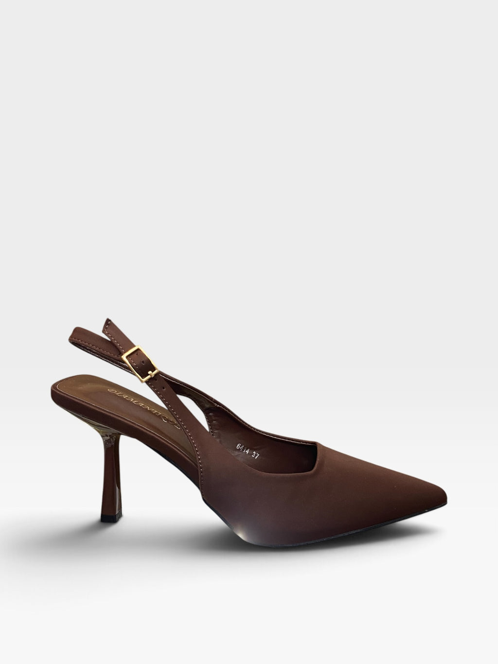 Décolleté Slingback Marrone a Punta con Tacco