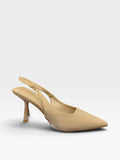 Décolleté Slingback Nude a Punta con Tacco