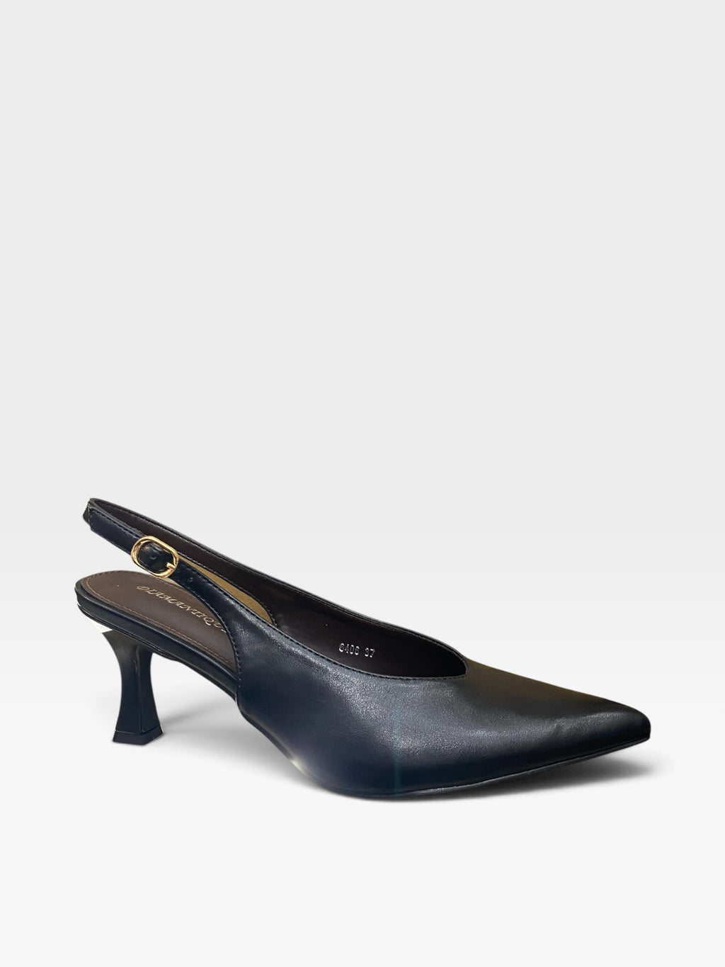 Décolleté Slingback in Pelle Nero