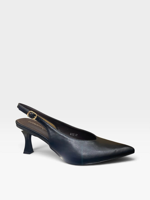 Décolleté Slingback in Pelle Nero