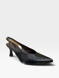Décolleté Slingback in Pelle Nero