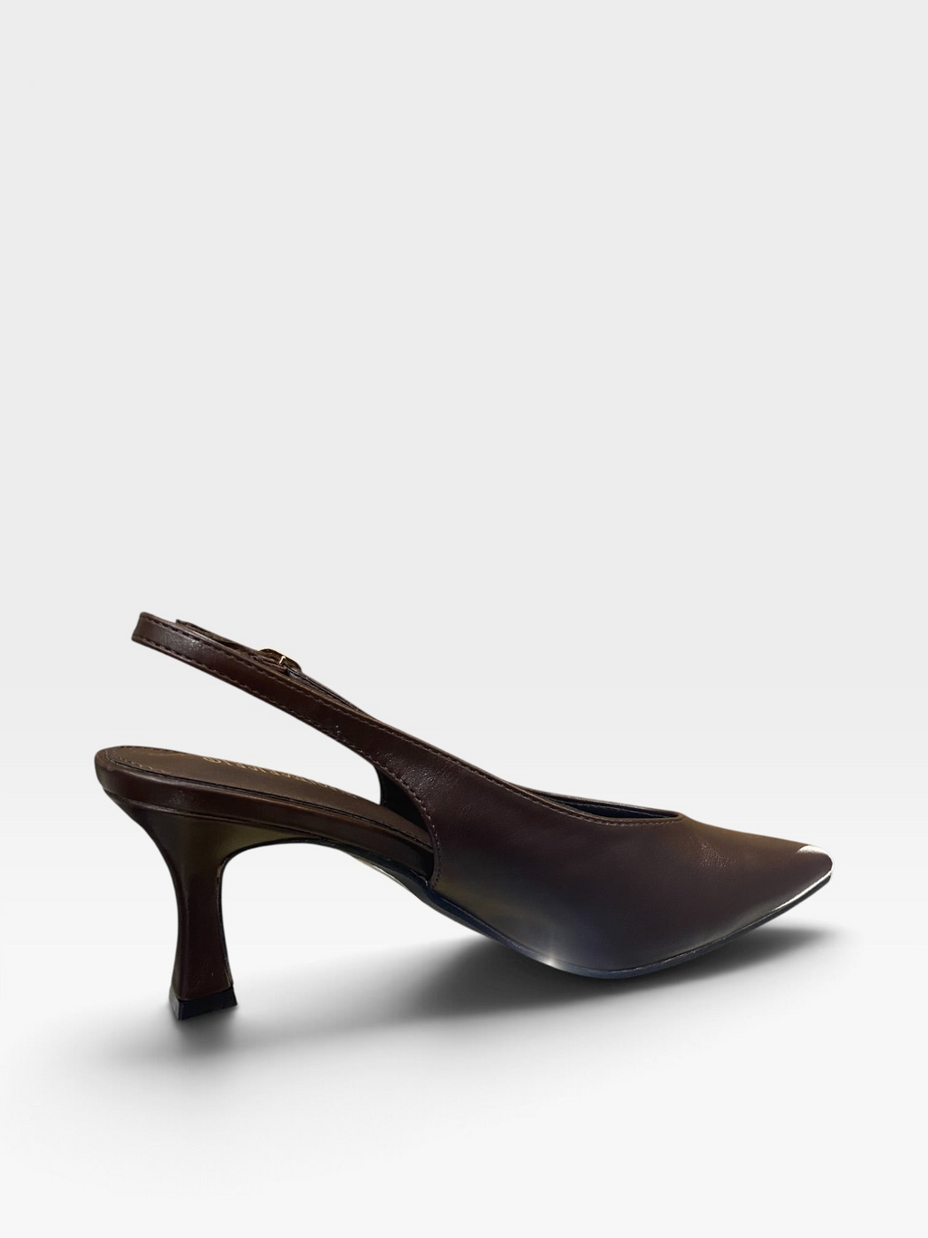 Décolleté Slingback in Pelle Marrone