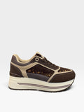 Sneaker Platform Geometric Marrone