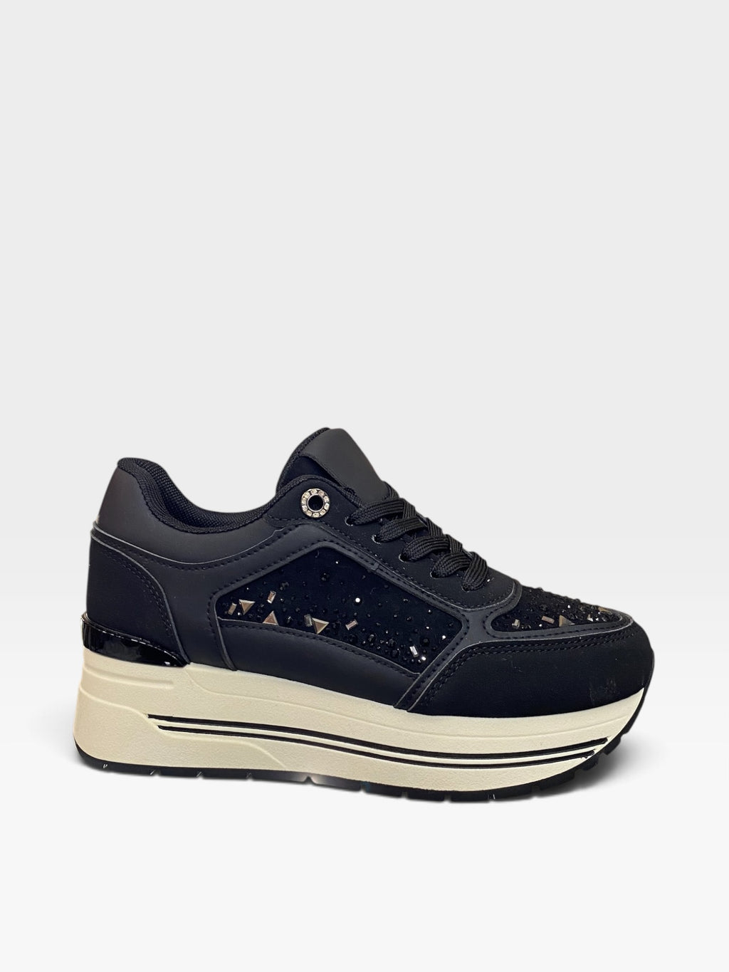 Sneaker Platform Geometric Nero