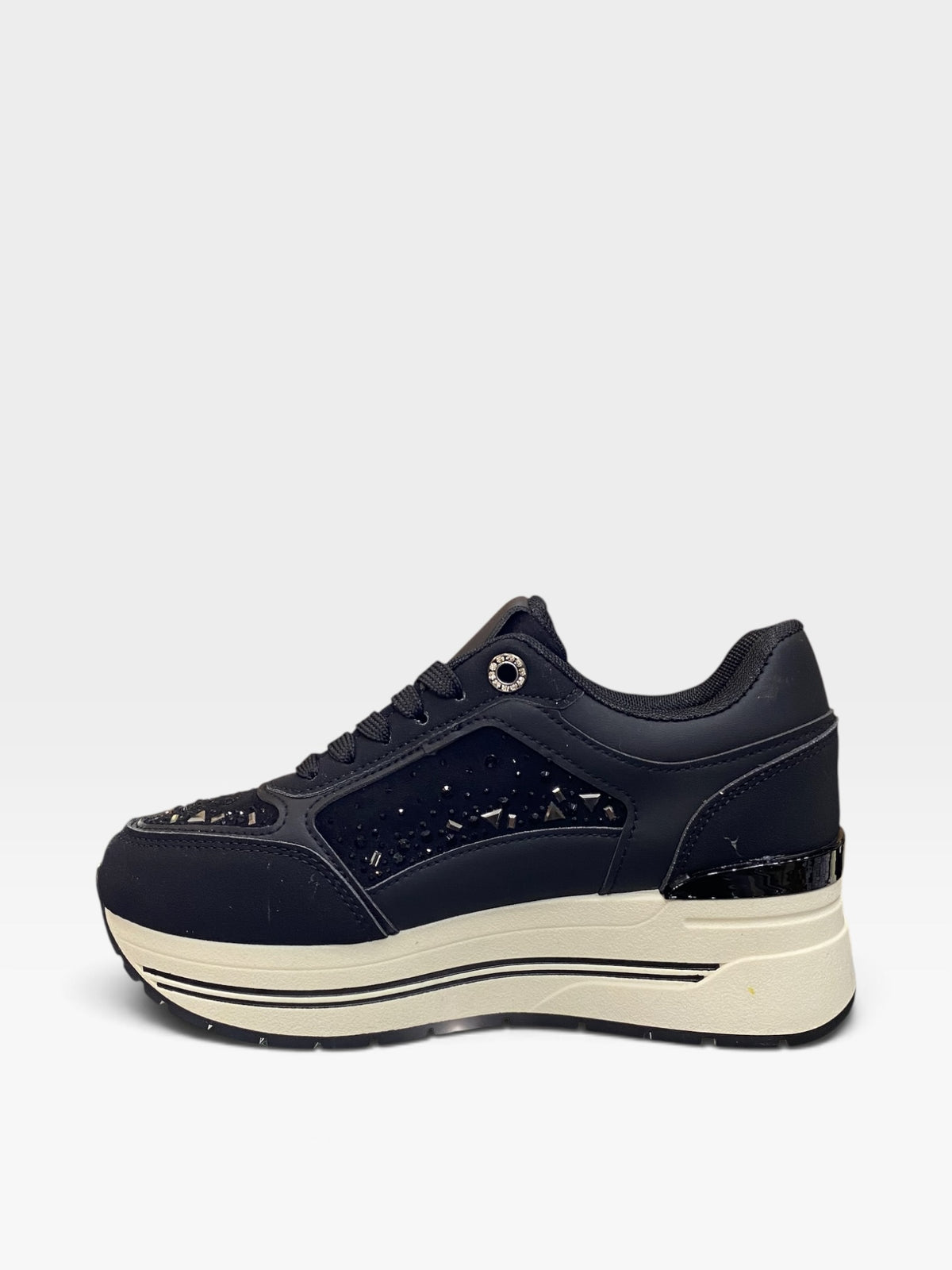 Sneaker Platform Geometric Nero