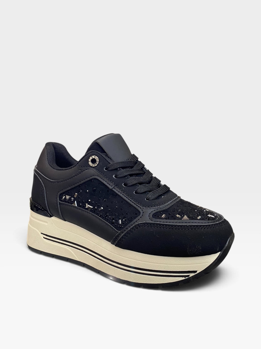 Sneaker Platform Geometric Nero