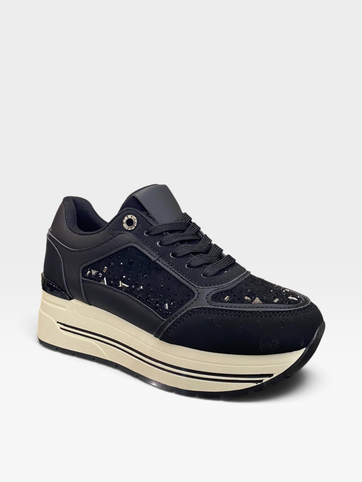Sneaker Platform Geometric Nero