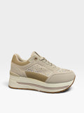 Sneaker Platform Geometric Beige