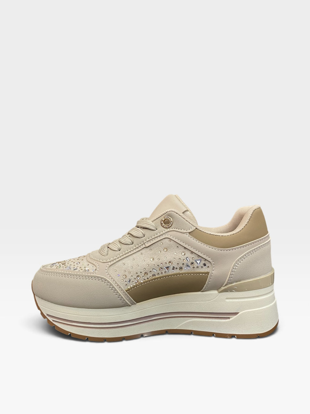 Sneaker Platform Geometric Beige