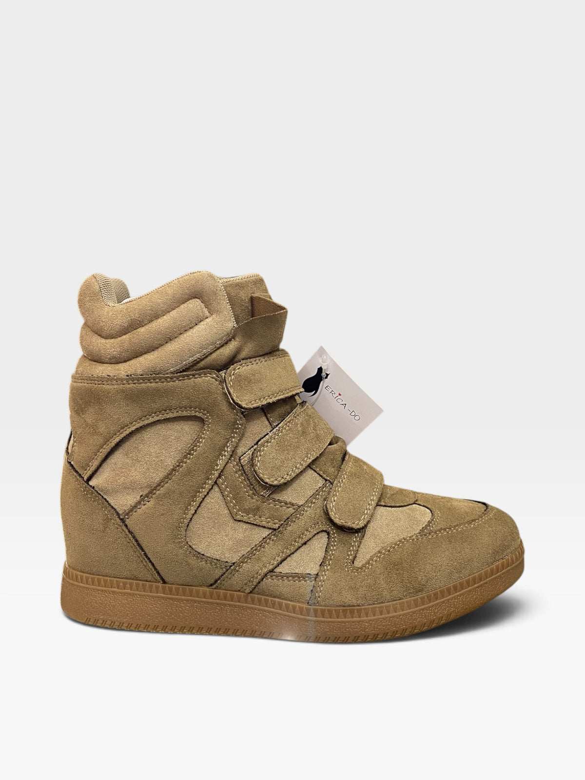 Sneaker Stivaletto con Zeppa Interna Beige