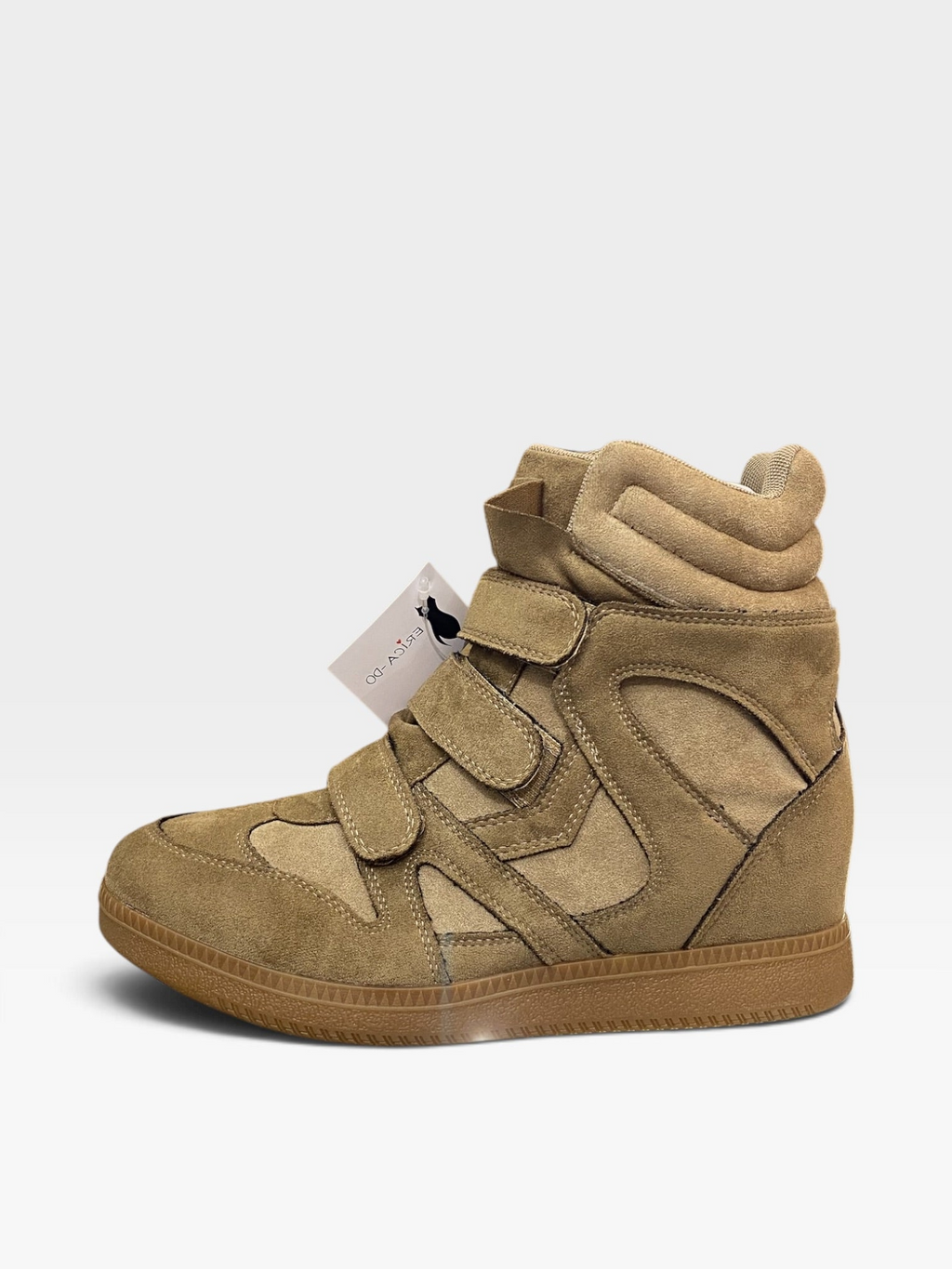 Sneaker Stivaletto con Zeppa Interna Beige