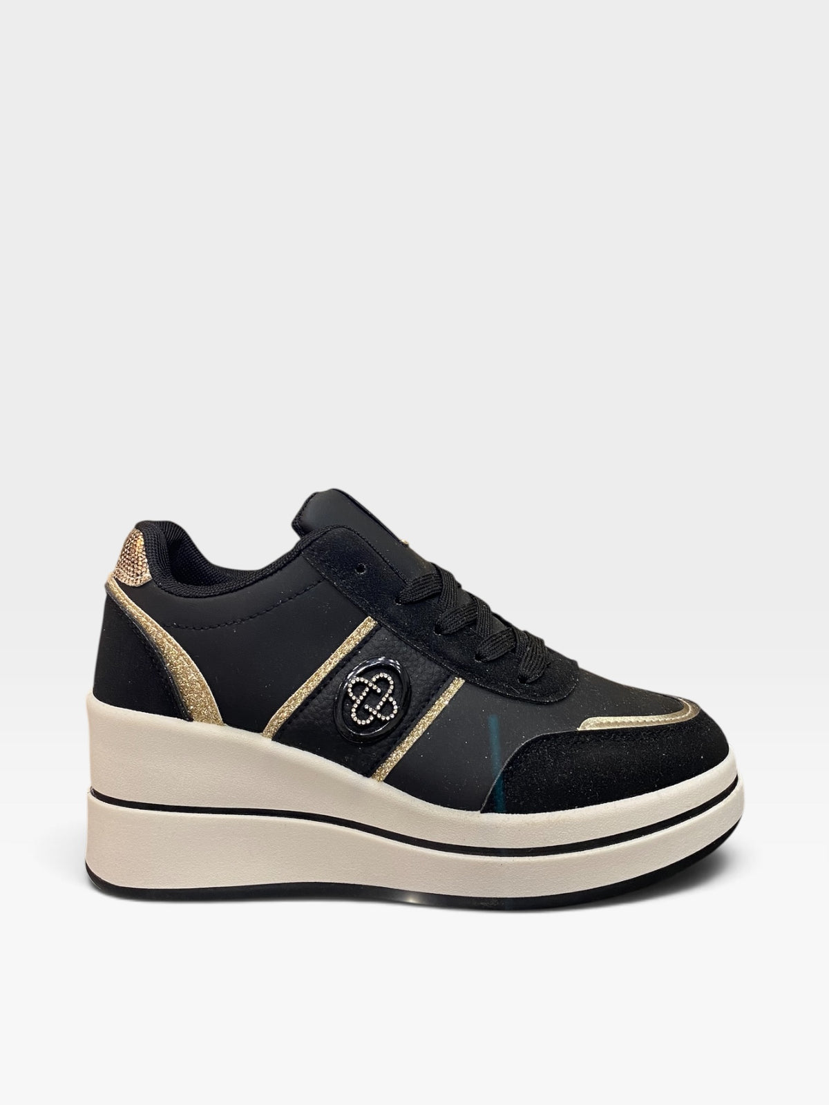 Sneaker Zeppa Chic Gold Nero