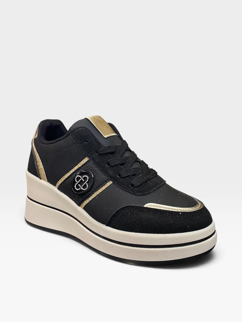 Sneaker Zeppa Chic Gold Nero