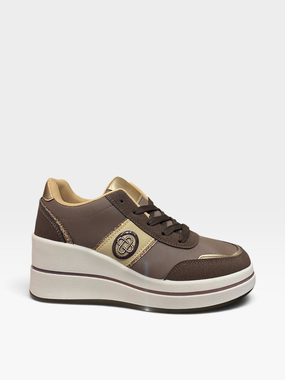 Sneaker Zeppa Chic Gold Marrone