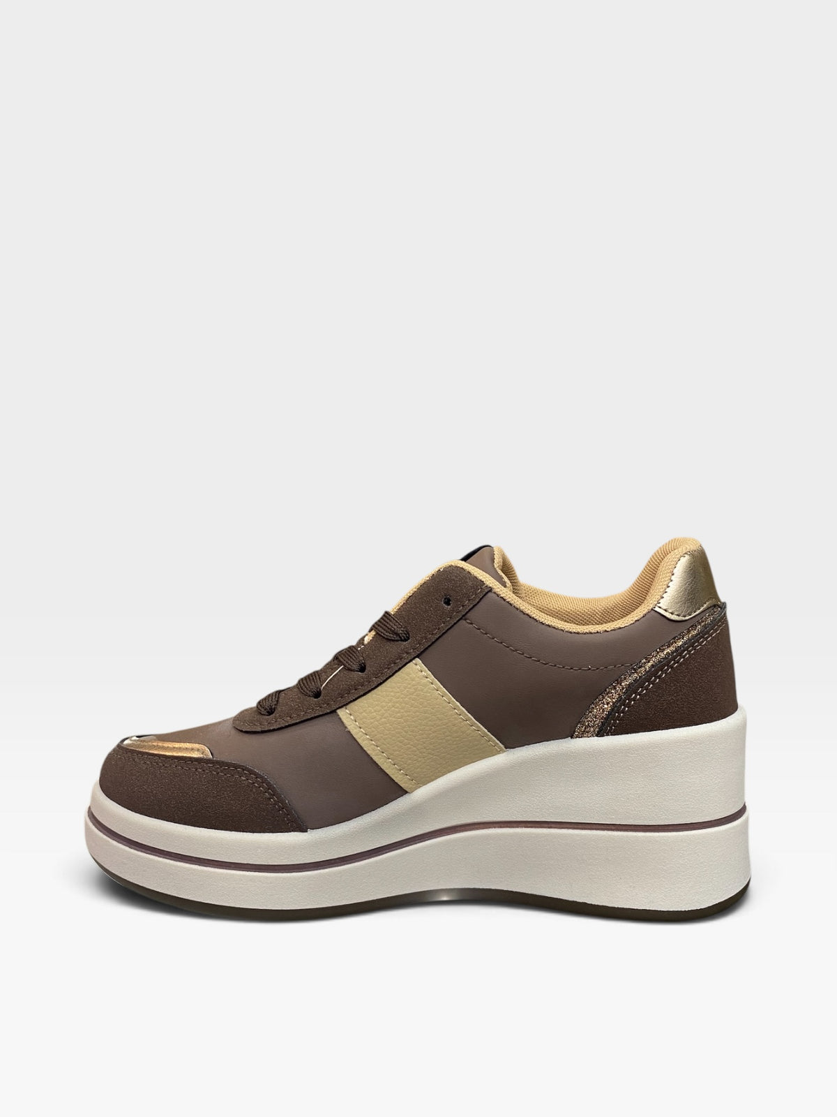 Sneaker Zeppa Chic Gold Marrone