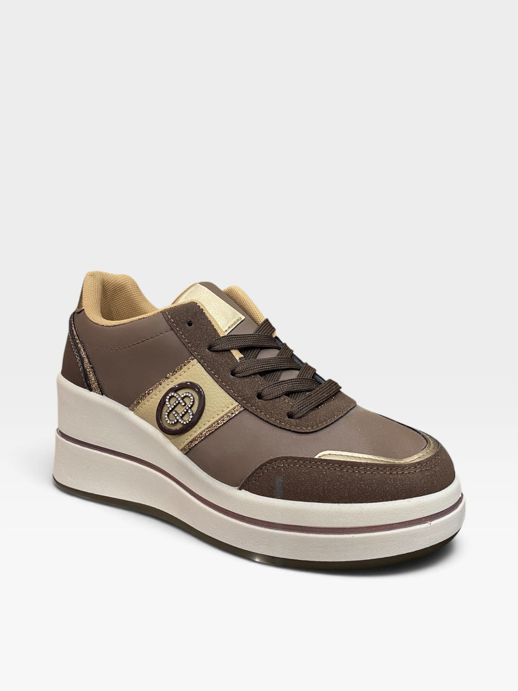 Sneaker Zeppa Chic Gold Marrone