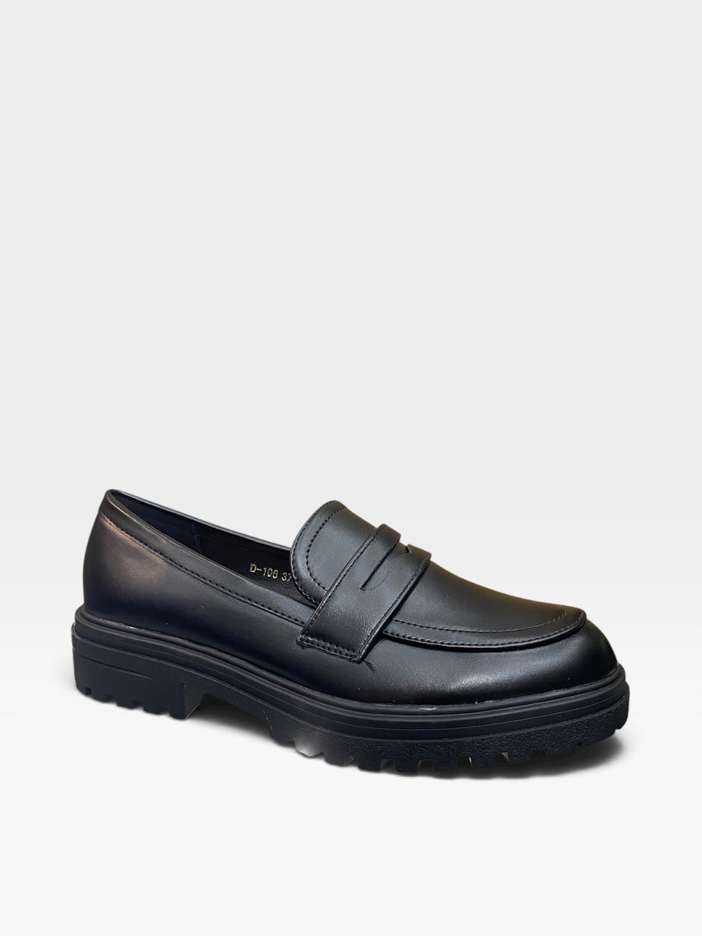 Mocassino Chunky Carrarmato Nero Donna
