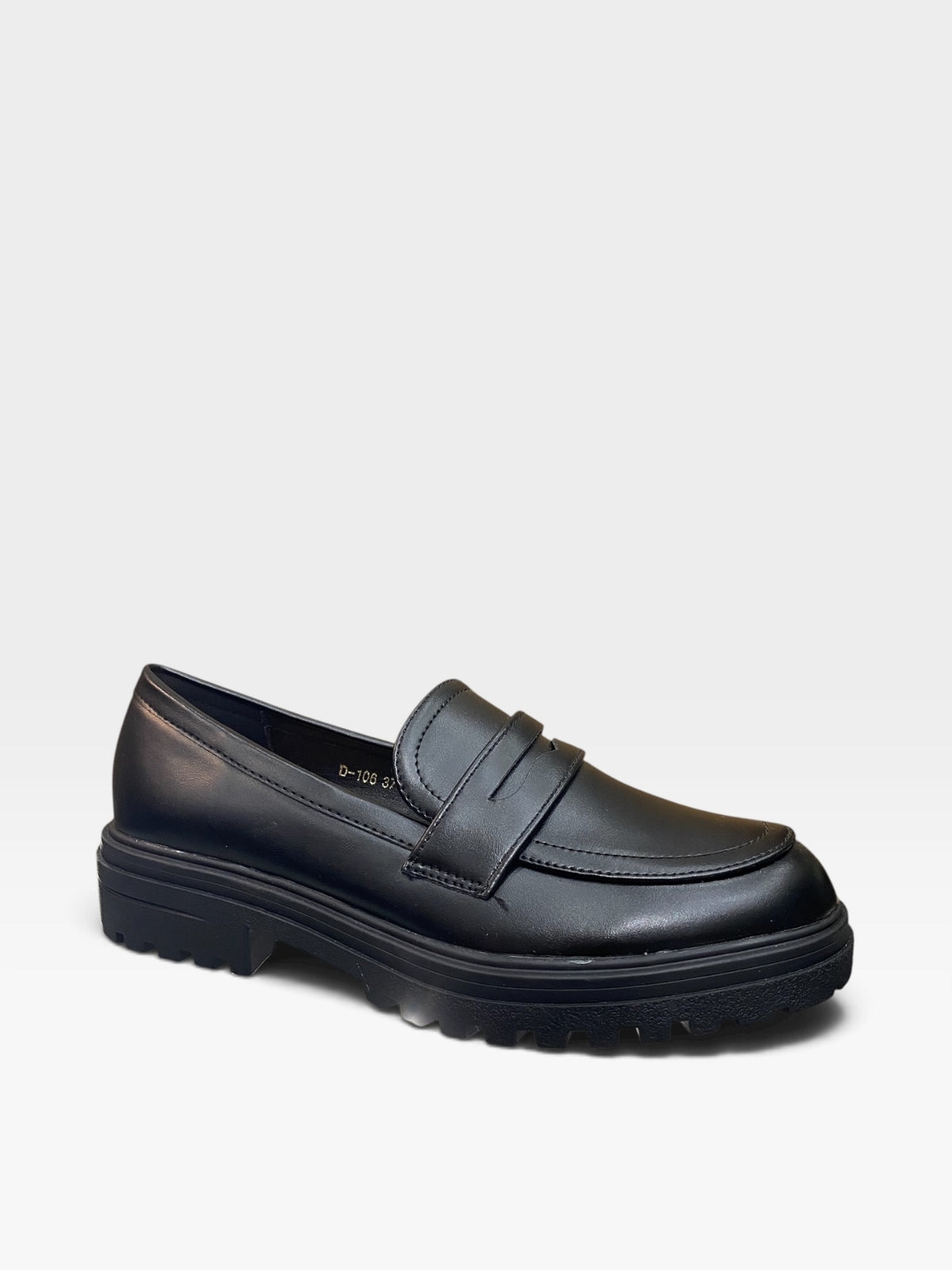 Mocassino Chunky Carrarmato Nero Donna