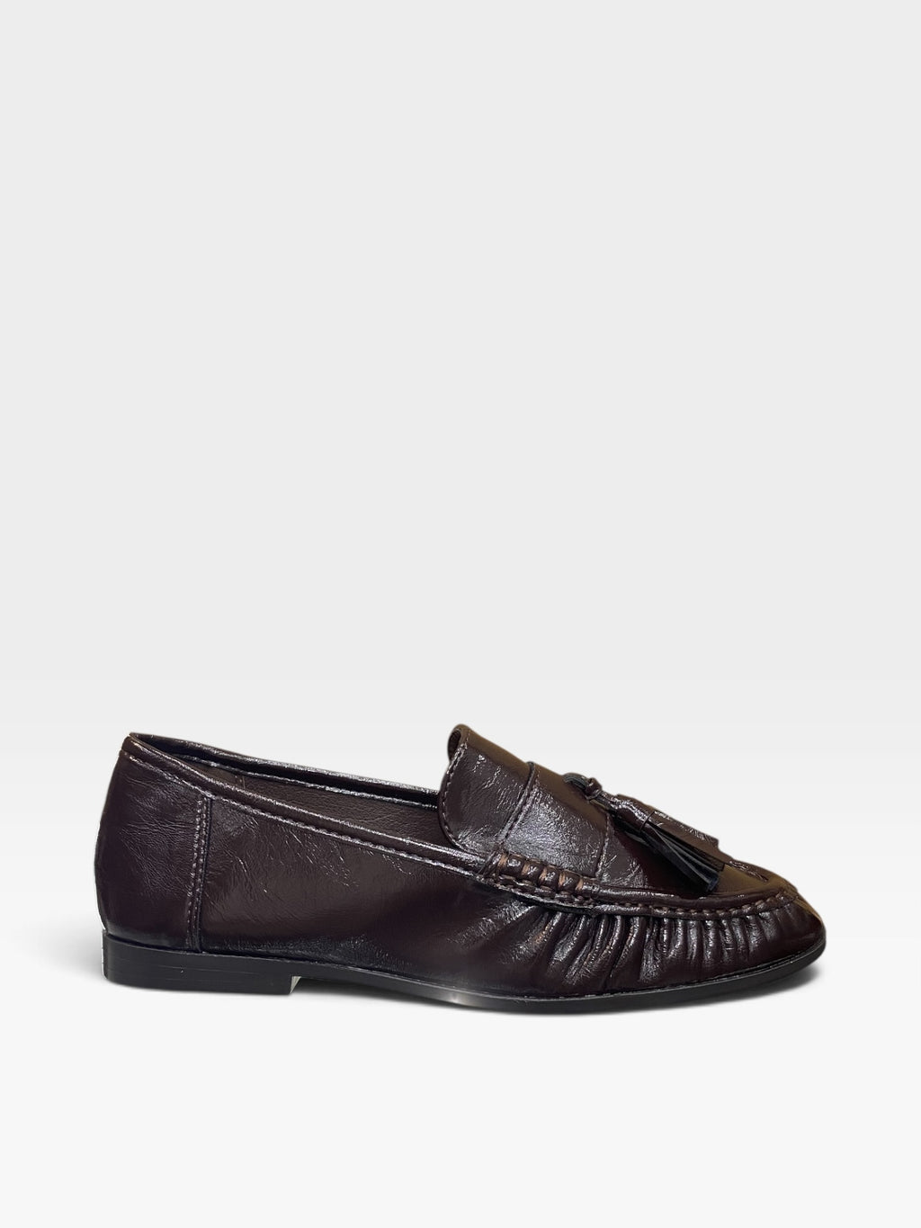 Mocassino Nappe Arricciato Marrone Donna