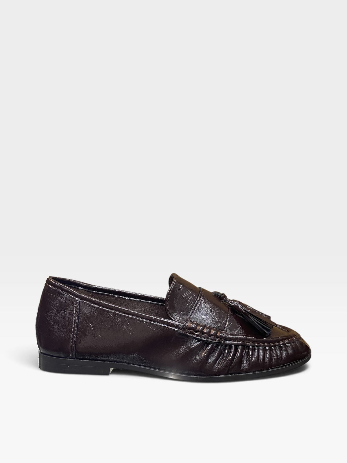 Mocassino Nappe Arricciato Marrone Donna