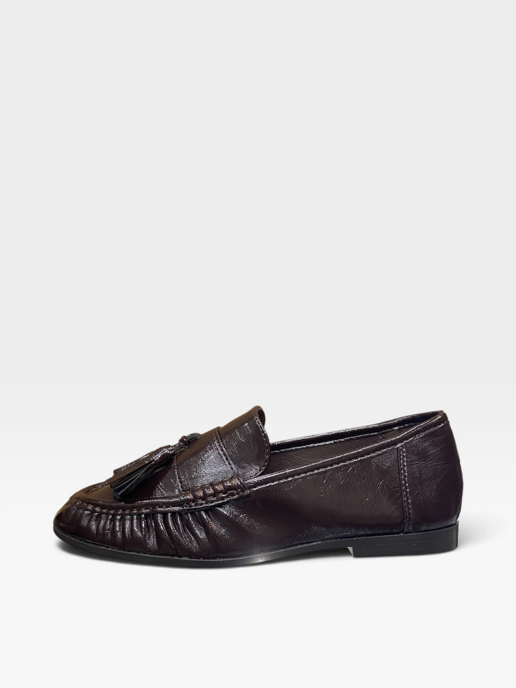 Mocassino Nappe Arricciato Marrone Donna