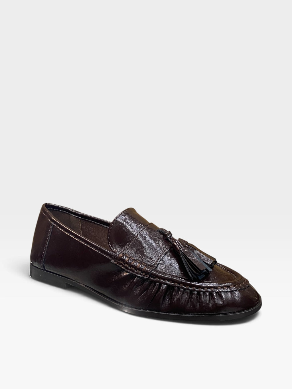 Mocassino Nappe Arricciato Marrone Donna