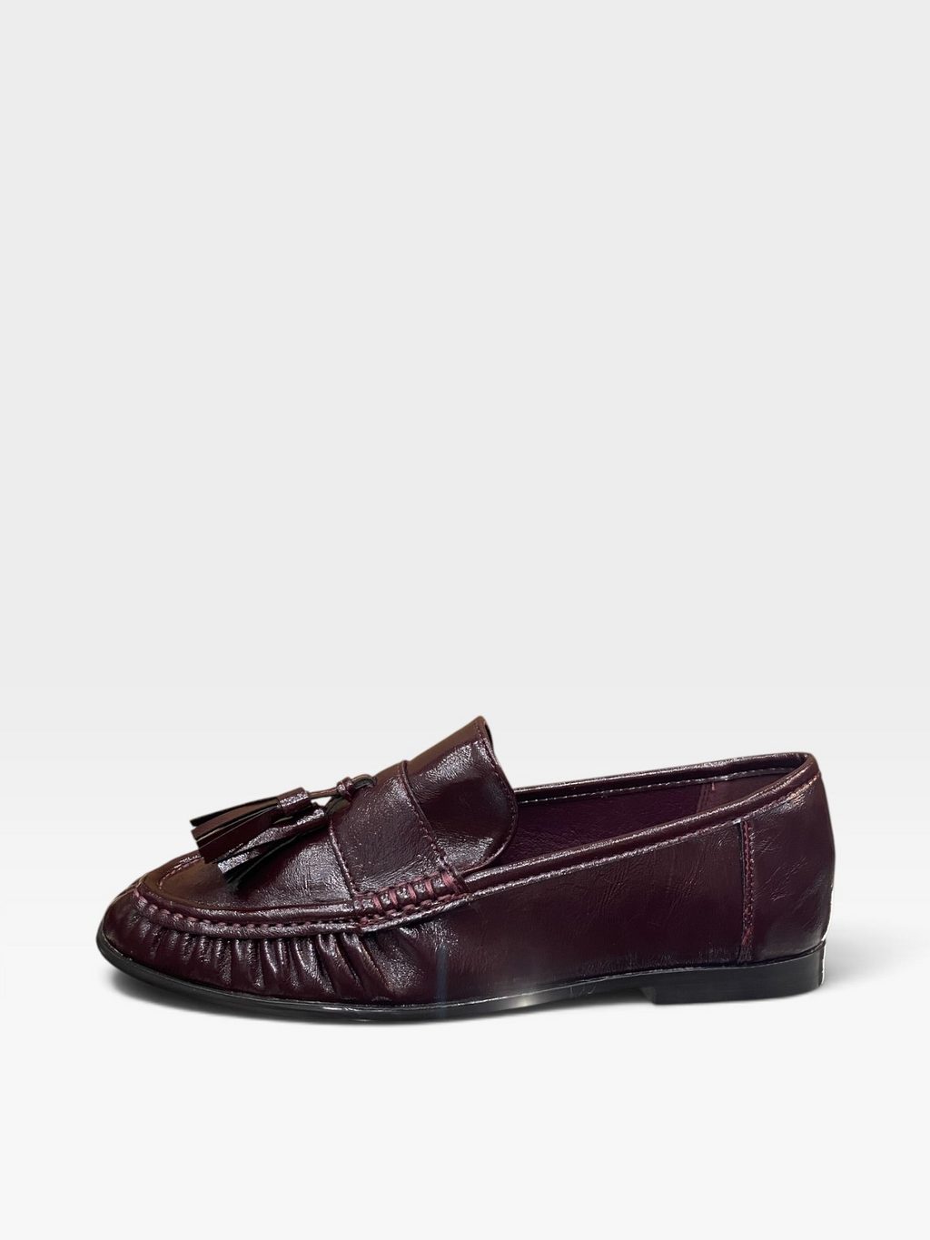 Mocassino Nappe Arricciato Bordeaux Donna