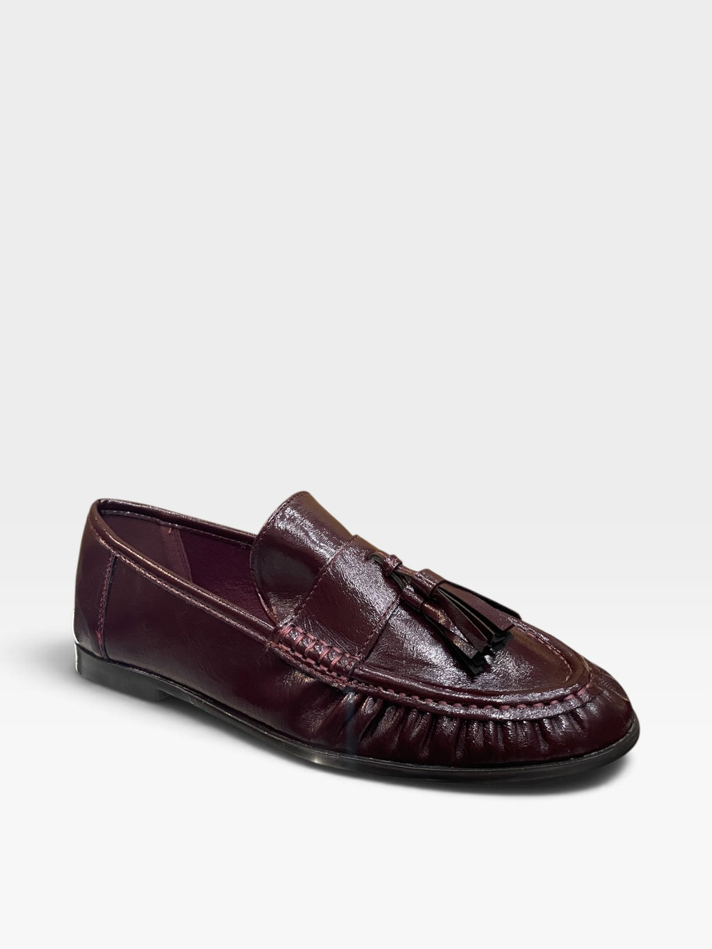 Mocassino Nappe Arricciato Bordeaux Donna