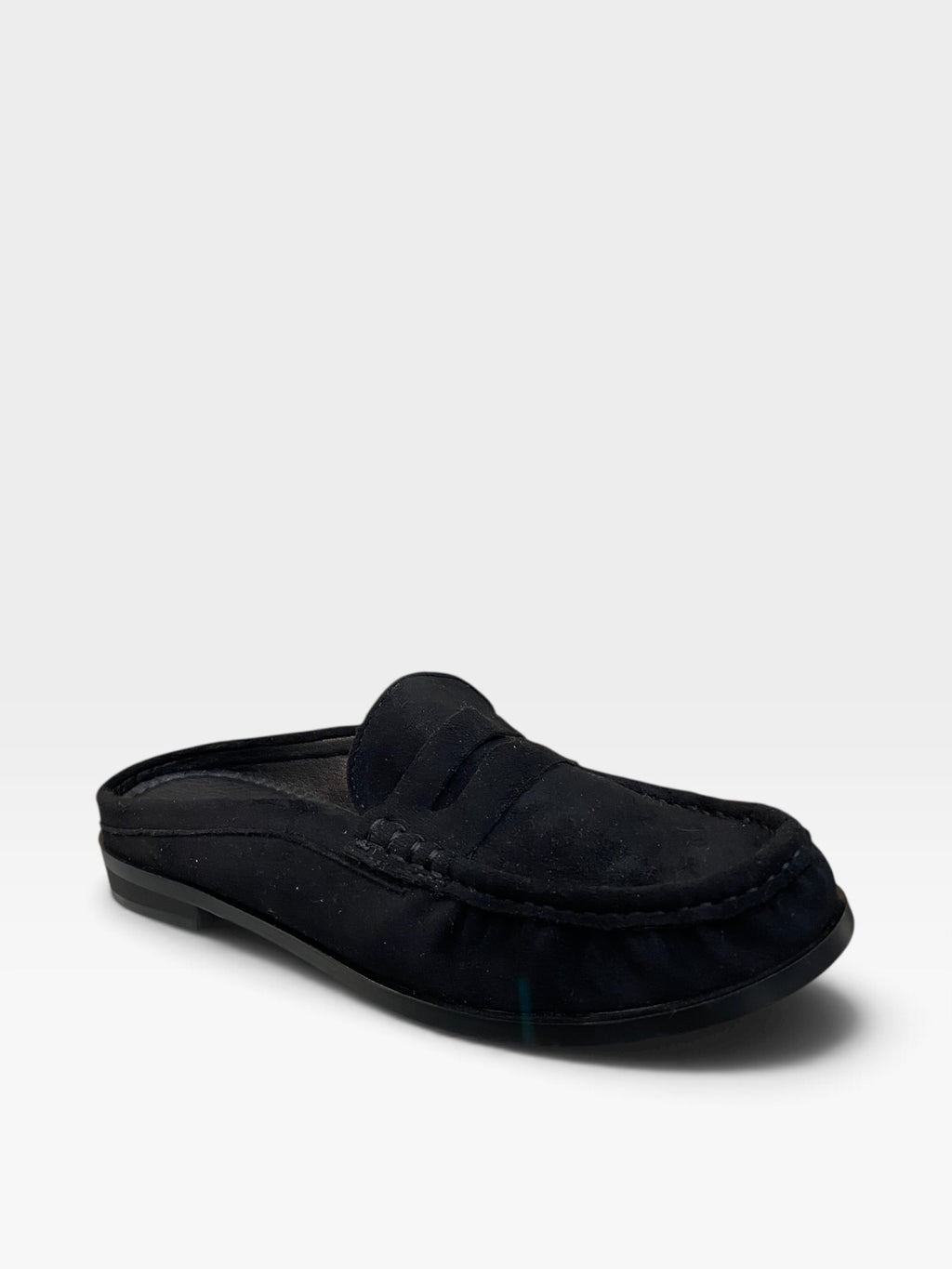 Sabot Mocassino Camoscio Nero Donna