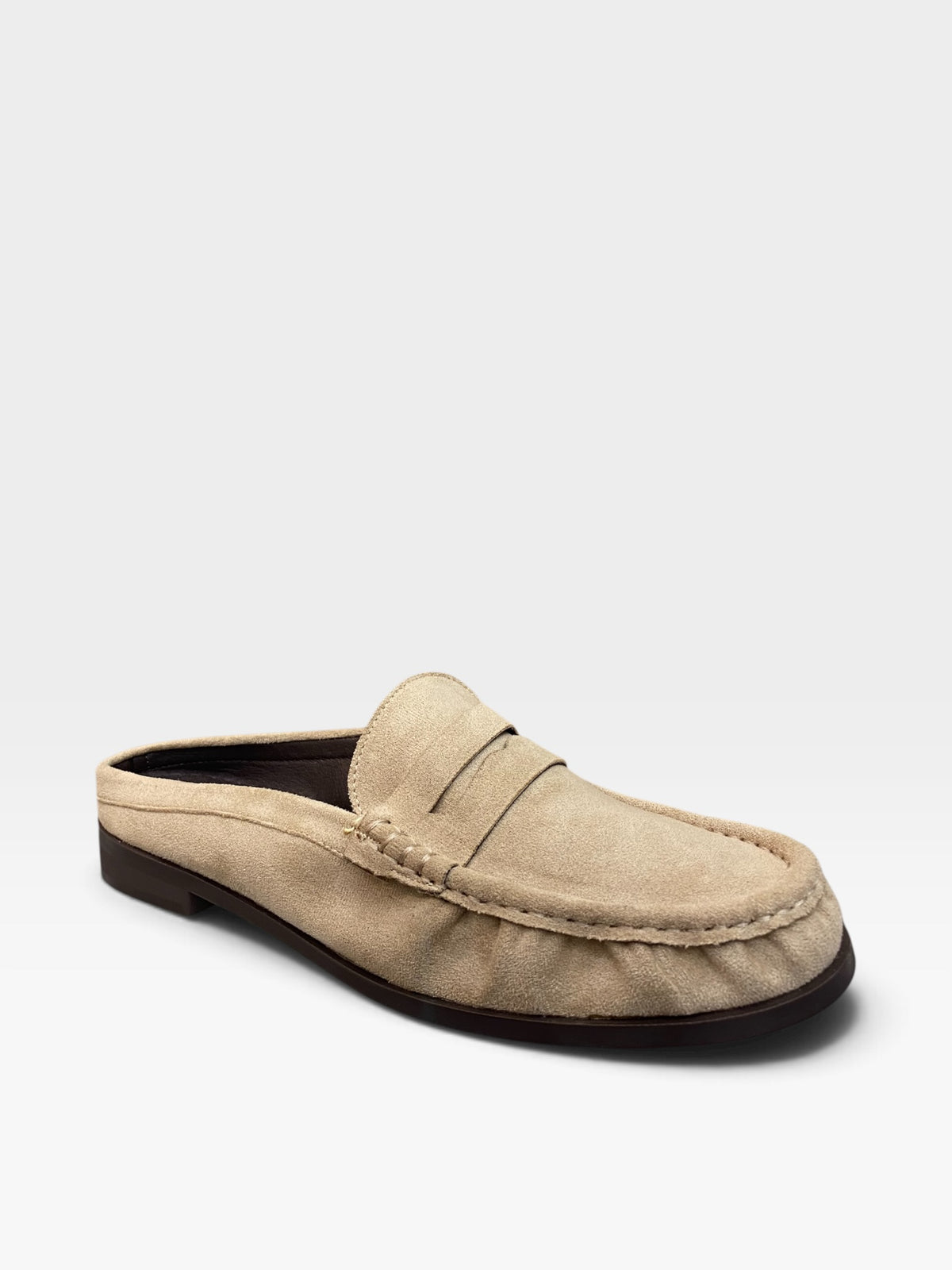 Sabot Mocassino Camoscio Beige Donna