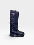 Stivale Alto Multi Fibbie Carrarmato Nero Donna